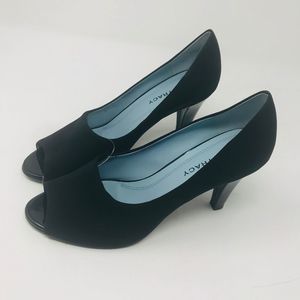 Ellen Tracy Stretch Peep Toe Heels Jonah